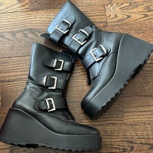 Steve Madden Platform Buckle Boots Size 9